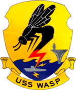 A logo for the USS Wasp, a ship Gurney sailed on during his time in the Navy.